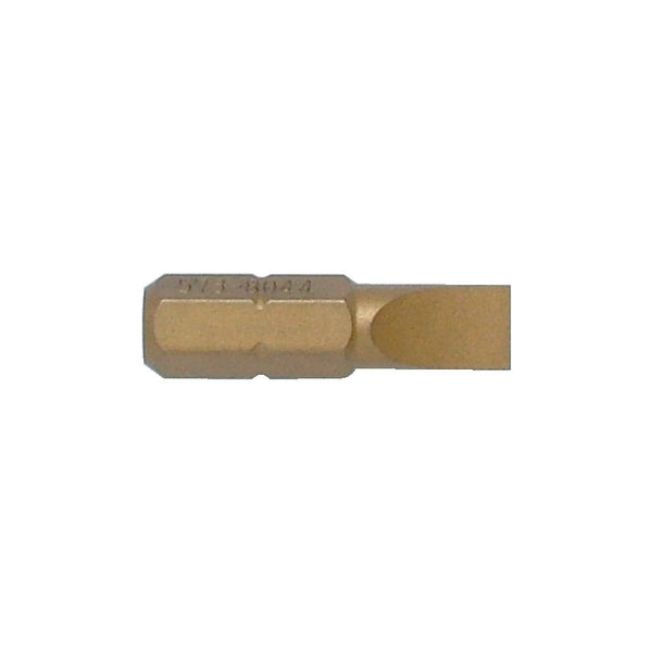 Kennedy 6x25mm Flathead Screwdriver Bit - Tin Coated, 1/4" Hex Shank - KEN5738044K