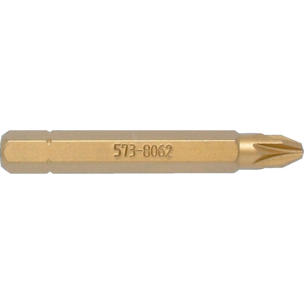 Kennedy #1 Phillips Screwdriver Bit - Tin Coated 1/4 inch Hex Shank - KEN5738060K