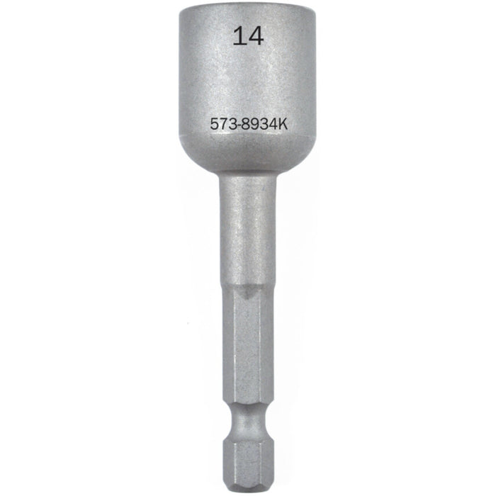 KENNEDY 14mm Magnetic Nutsetter, 1/4 inch Drive Hex Driver - Durable Power Tool Accessory