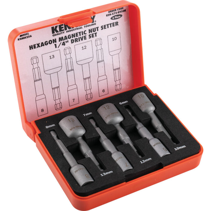 KENNEDY 6PC Hexagon Magnetic Nut Setter 1/4