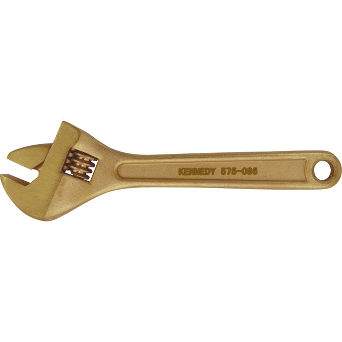 KENNEDY 250mm Spark Resistant Adjustable Wrench Be-Cu, Non-Sparking Tool