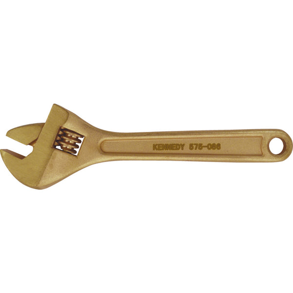 KENNEDY 250mm Spark Resistant Adjustable Wrench Be-Cu, Non-Sparking Tool