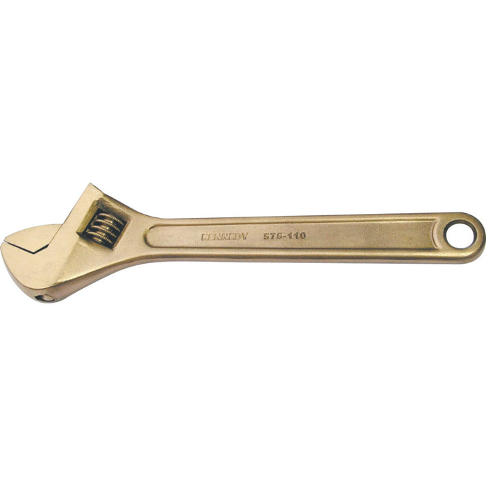 KENNEDY 250mm Spark Resistant Adjustable Wrench (Al-Br). Non-Sparking Adjustable Spanner Tool