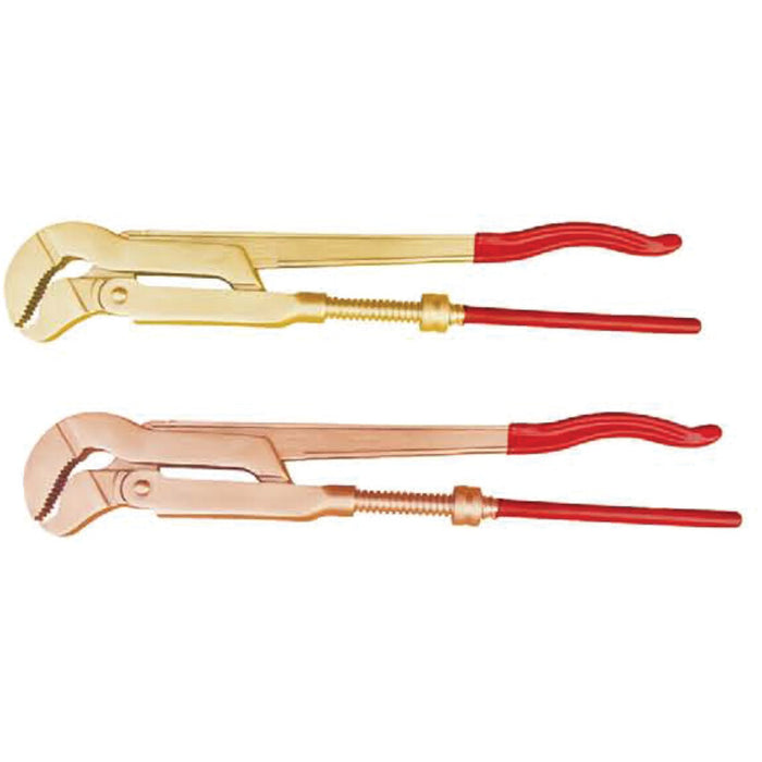 KENNEDY 530mm Spark Resistant Swedish-Type Pipe Wrench Al-Br Aluminum Bronze Non-Sparking Safety Tool