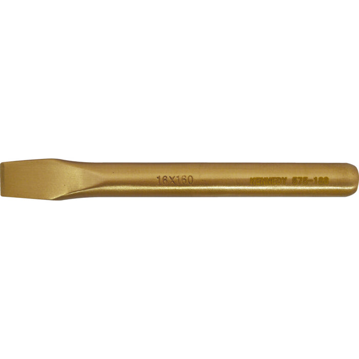 KENNEDY 25x240mm Spark Resistant Flat Cold Chisel Be-Cu: Professional Grade Tool