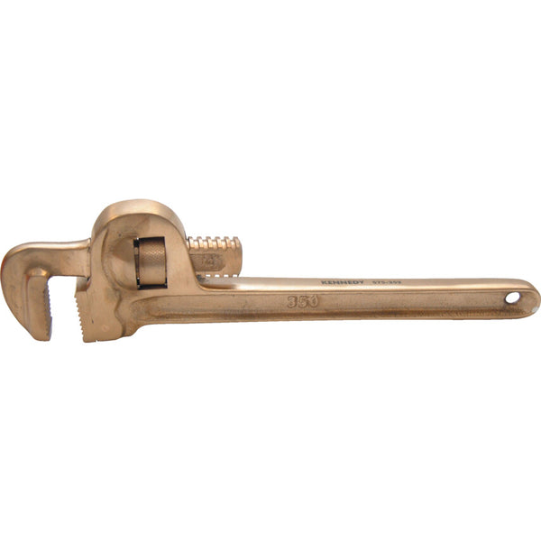 KENNEDY 450mm Spark Resistant Aluminum Bronze Pipe Wrench - Heavy Duty Non-Sparking Plumbers Tool