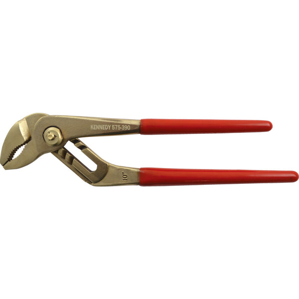Kennedy Spark Resistant Groove Joint Pliers, 350mm Aluminum Bronze. Heavy-duty tool for safe grip & leverage.