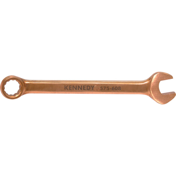Kennedy 12mm Spark Resistant Spanner, Combination Wrench, Aluminum Bronze Al-Br, Non-Sparking Tool