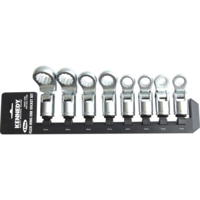 Kennedy 8-Piece Flexi Ring End Socket Set (13-24mm): High-Quality 1/2