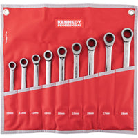 Kennedy-Pro Metric, Combination Spanner Set, 10 - 19mm Set of 9 Chrome Vanadium Steel KEN5823990K