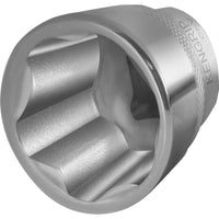 KenGrip socket wrench tool. Close-up of a silver KenGrip socket. Heavy-duty tool for various applications.