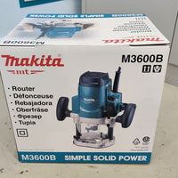 Makita MT M3600B Plunge Router - 1650W Heavy Duty Wood Router, 1/2 inch Collet