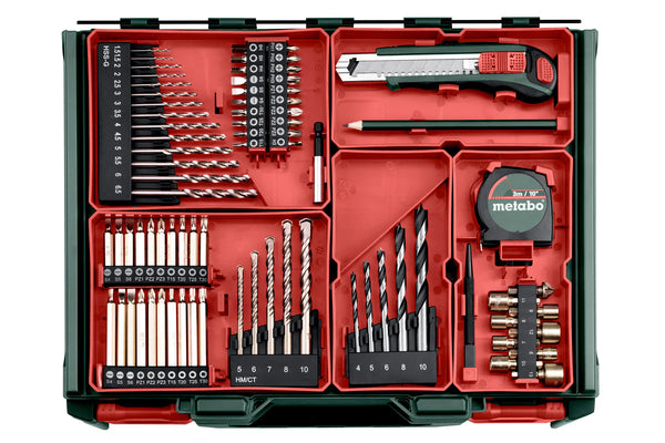 METABO SB 18 L Cordless Hammer Drill & 78-Piece Drill & Screwdriver Bit Set in Case
