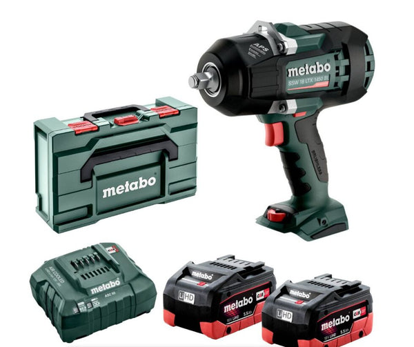 Metabo - Impact Wrench - SSW 18LTX 1450BL with 2x 5.2AhBattery & Charger 602401840, 627044000 & 625368000