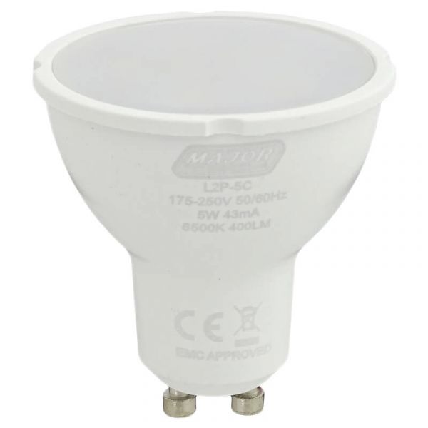 Major Tech 5W GU10 LED Spotlight 6000K L2P-5C