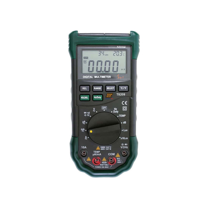 HellermannTyton : Multimeter Digital 5-in-1 HZ / Temp / RH / DB / Lux - (T8209)