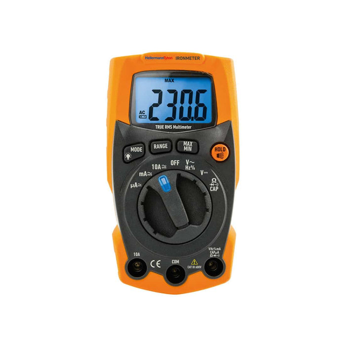 HellermannTyton : Multimeter Digital 600V AC/DC TRMS Heavy Duty - (IRONMETER)