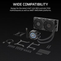 NAUTILUS 240 RS LCD Liquid CPU Cooler – 2.1'''' IPS LCD Screen – RS120 Fans – 240 mm Radiator – LGA 1851/1700;
AMD® AM5/AM4 --CW-9061031-WW