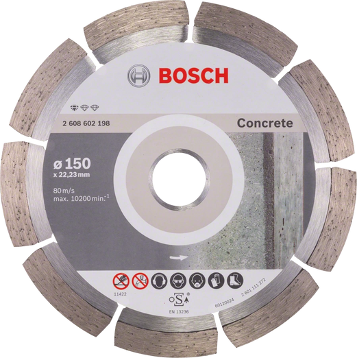 Bosch 150mm Diamond Blade for Concrete - Concrete Cutting Saw Blade Segmented