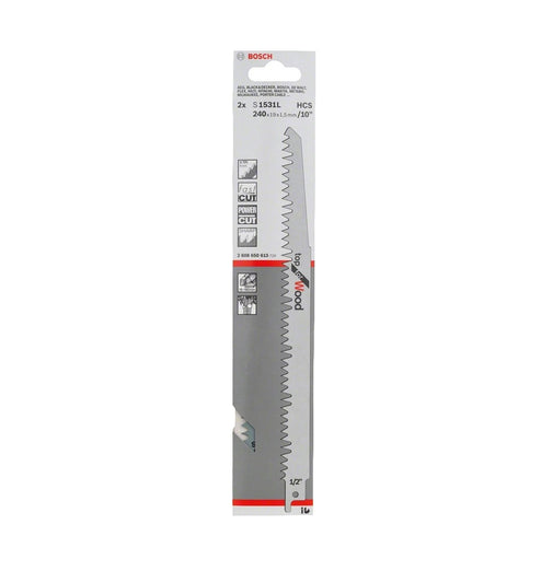Bosch S1531L Reciprocating Saw Blade for Wood - HCS Top for Wood - Power Cutting