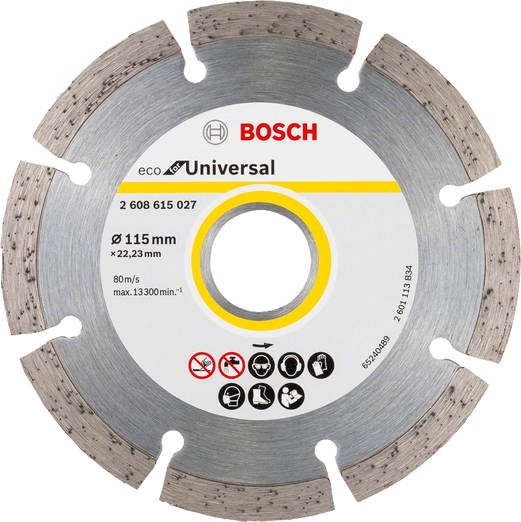 Bosch 115mm Diamond Blade: Cutting Disc for Concrete, Stone, Brick. Universal Cutting.