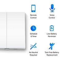 Smart Light Switch, 2-Gang 1-Way