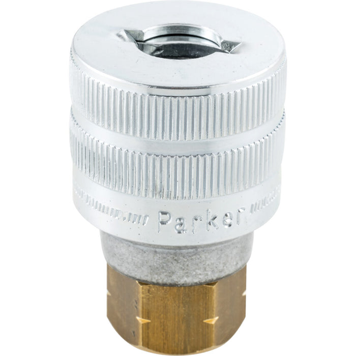 Parker Quick Coupling: Schrader Valve, G1/4 Female Connector - Air Compressor Fitting