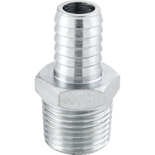 PCL HC2983 1/4" Hose Barb Fitting, Double-Ended Tailpiece with Male Pipe Thread, Chrome Finish