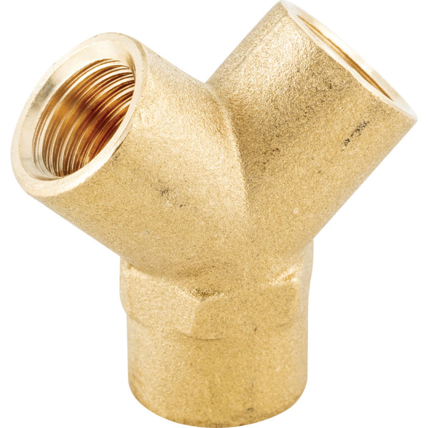 PCL SPR4279 1/4" BSPT Female Brass Y Piece - Plumbing Fitting for Air Compressors, chavda.com