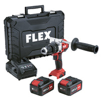 Flex 2 Speed Brushless cordless hammer drill set c/w 2x 5.0Ah
batteries & charger in a carry case 500356