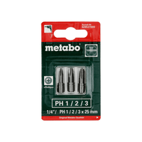 Metabo : 3 Phillips Bits Ph 1/ 2 / 3 Torsion - 628537000
