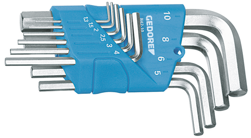 Gedore Hexagon socket key set, in plastic holder, 10 pcs- 1505408