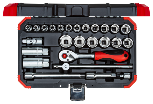 Gedore Socket set 3|8 size 6-24mm 26pc + Multi-Tool Bundle - 3300053-B