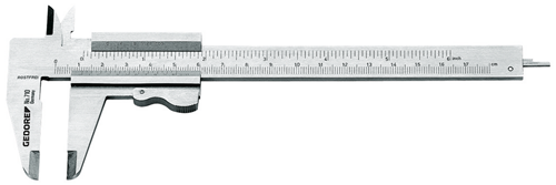 GEDORE Vernier Caliper: Precision Measuring Tool with Depth Gauge. DIN 862