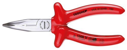 Gedore VDE Needle nose pliers with VDE dipped insulation- 6721730