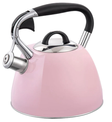 Pink Whistling Kettle - 2.5L Stainless Steel Stovetop Kettle by Cadac