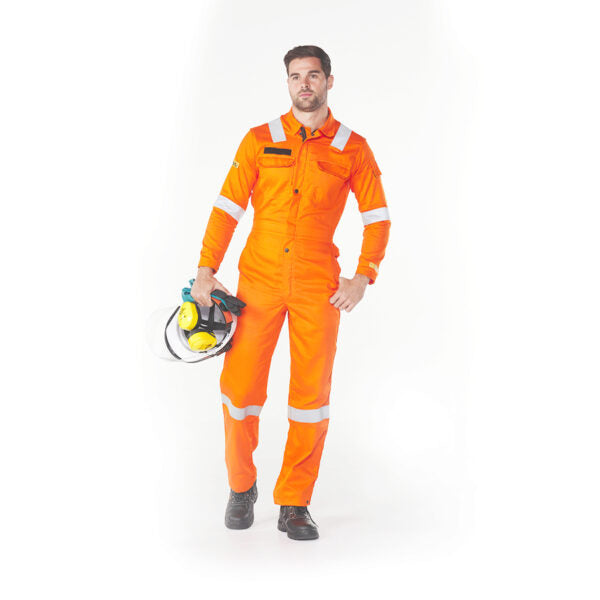 DROMEX BOILERSUIT POSEIDON 220 W/REFL ORG [44]  DW-POS220RTOR-O44