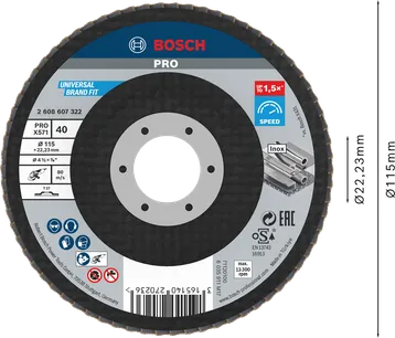 Bosch - Flap Disc BfM 115mm G40 1x - 2608607322