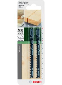 Bosch T144D Jigsaw Blades for Wood - Wood Cutting, Speed Cut, HCS, Compatible Brands