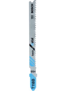 Bosch T118B Jigsaw Blade: HSS Metal Cutting - Durable, High-Speed Steel Jigsaw Blade