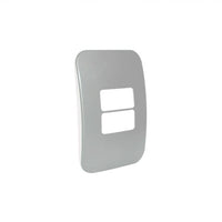Major Tech Two Single Mod Cover Plate SV/BK Trim (100mmx50mm) Horizontal VB6104SV