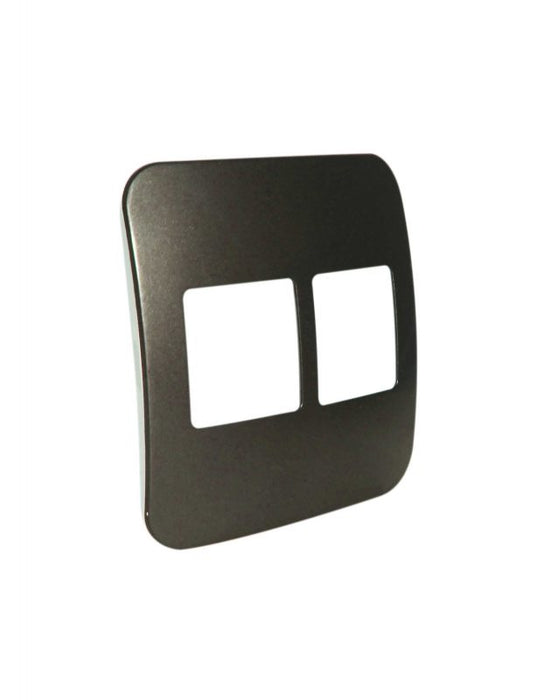 Major Tech Two Double Mod Cover Plate BZ/WT Trim (100mmx50mm) VB6203BZ