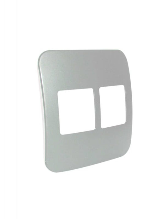 Major Tech Two Double Mod Cover Plate SV/WT Trim (100mmx50mm) VB6203SV