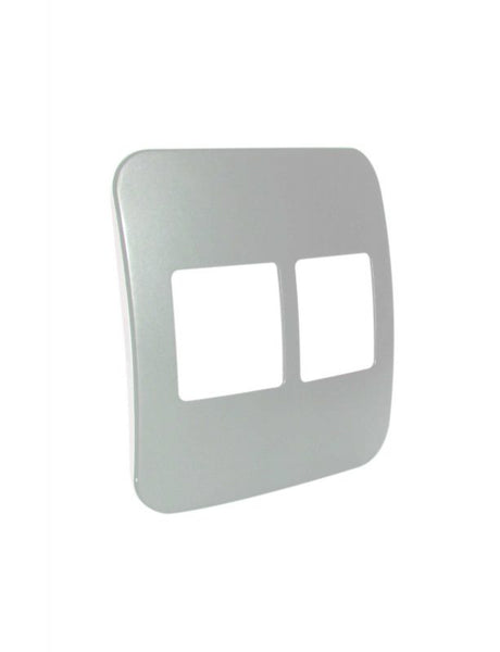Major Tech Two Double Mod Cover Plate SV/WT Trim (100mmx50mm) VB6203SV