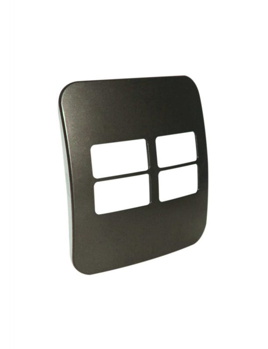 Major Tech Four Single Mod Cover Plate BZ/WT Trim (100mmx100mm) Horizontal VB6206BZ