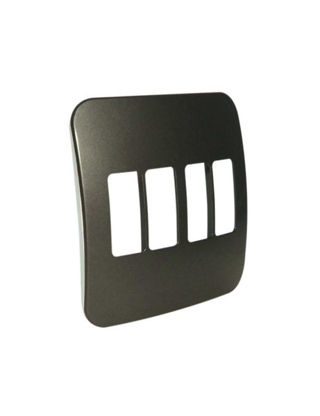 Major Tech Four Single Mod Cover Plate BZ/WT Trim (100mmx100mm) Vertical VB6207BZ