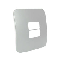 Major Tech Two Single Mod Cover Plate SV/BK Trim (100mmx100mm) Horizontal VB6213SV