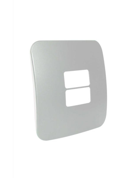 Major Tech Two Single Mod Cover Plate SV/BK Trim (100mmx100mm) Horizontal VB6213SV