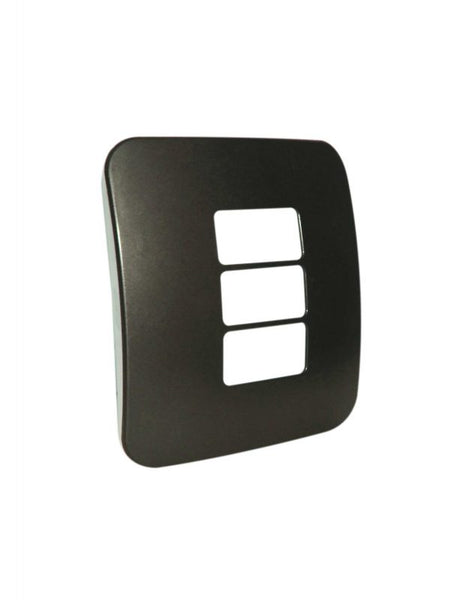 Major Tech Three Single Mod Cover Plate BZ/BK Trim (100mmx100mm) Horizontal VB6214BZ