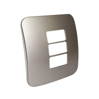 Major Tech Three Single Mod Cover Plate BZ/WT Trim (100mmx100mm) Horizontal V6214BZ